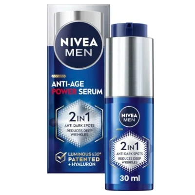 Imagen de NIVEA MEN Anti Age 2in1 Power Serum (30 ml), suero hidratante con Luminous 630 y ácido hialurónico, reduce las arrugas profundas manchas oscuras para una piel de aspecto más joven