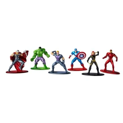 Imagen de Jada Figuras Vengadores Marvel (6 Figuras) en Metal Set Diorama con 6 nanofiguras 4cm coleccionables (Capitán América, Iron Man, Hulk, Ojo de Halcón, Thor, Viuda Negra) (253224001)
