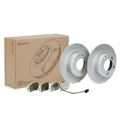 Imagen de BREMBO KT 10 037 Kit de discos y pastillas freno macizo sin accesorios con tornillos contacto avisador desgaste