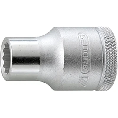Imagen de GEDORE vaso, Llave de Accionamiento 1/2&#039;&#039; 12,5 mm, doce cantos, 21 mm ancho, Herramienta, D 19 21, Acero cromado