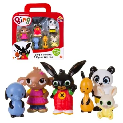 Imagen de Bing Pack de 6 figuritas, los personajes principales la serie, recomendado para niños 1 año (Famosa BNG07001)