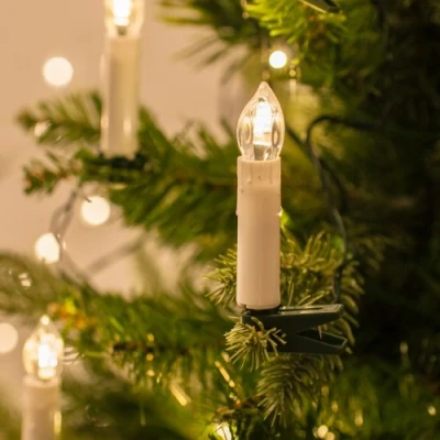 Imagen de Lights4fun 50 Velas LED Blanco Cálido a Pilas con Clip para Arbol de Navidad Interiores