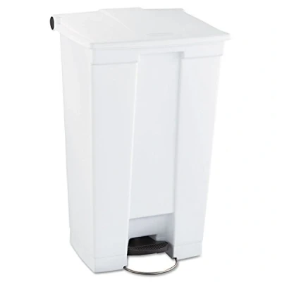 Imagen de Rubbermaid Commercial Products FG614600 WHT Cubo de Basura Rectangular, Plástico, Capacidad 87 L, Blanco