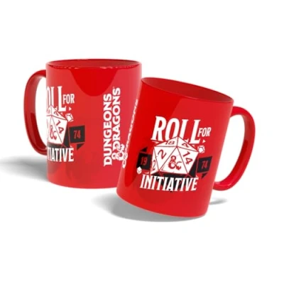 Imagen de Konix Dungeons &amp; Dragons Taza de cerámica 320 ml Motivo Roll for Initiative Rojo