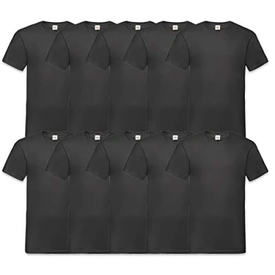 Imagen de Fruit of the Loom Camiseta de Cuello en V para Hombre (Paquete 10), Negro (Black 36), XXXXL