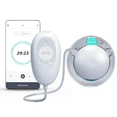 Imagen de Elvie Stride 2.0 Sacaleches Eléctrico Individual de Silicona Suave succión grado hospitalario Extractor leche manos libres Esenciales para recién nacidos.