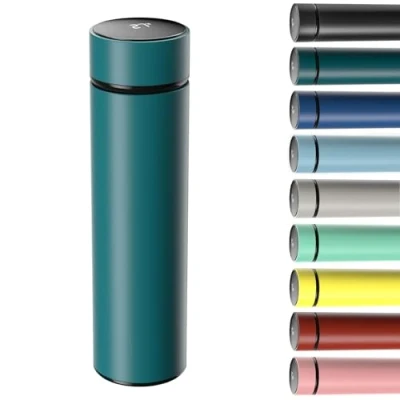 Imagen de Homealexa Termo Taza de Viaje, Digital con LED Pantalla Táctil, Frasco Vacío Indicador Temperatura, 500ML