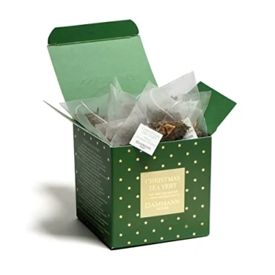 Imagen de Christmas Tea, Té Verde con Sabor a Manzana y Naranja, de Navidad en Cajita Regalo, 50g Dammann Frères
