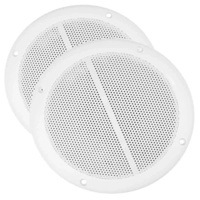 Imagen de Power Dynamics MS65 Altavoces de 100 W y 6,5 Pulgadas, Resistentes al Agua. Ideales para baños, Barcos, saunas, Piscinas o Jardines ya Que Son a la Lluvia, chasis Resistente Sol