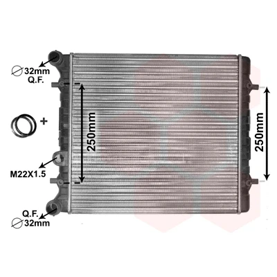 Imagen de VAN WEZEL 58002152 Radiador, refrigeración del motor Aluminio 430 415 23 *** IR PLUS con accesorios Aletas unidas mecánicamente