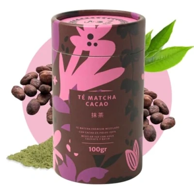 Imagen de Té Matcha Premium Cacao (100 gramos) Matchaflix en Polvo Instantáneo Healthy Te+Matcha Green Drink Tea