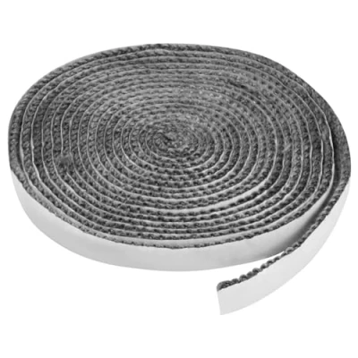 Imagen de Wisebom Junta Refractaria Chimenea, 3mmx12mmx4m Cuerda de Sellado Fibra Vidrio para Chimenea Autoadhesiva Resistente Al Calor Estufas Leña