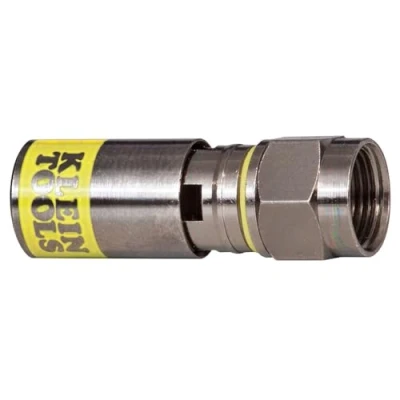 Imagen de Klein Tools VDV812 606 Conector F para cable coaxial RG6/6Q, conectores de compresión universales, macho, grado profesional, paquete 10