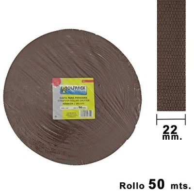 Imagen de WOLFPACK LINEA PROFESIONAL Cinta Persiana Marrón 22 mm. Rollo 50 Metros