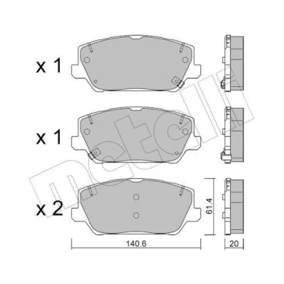 Imagen de METELLI 22 1241 0 Juego de pastillas freno con avisador acústico desgaste HYUNDAI: i30 III Hatchback, Kona SUV, Fastback