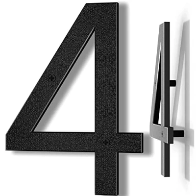 Imagen de Yafimea numeros para casa exterior moderno negro, altura 20 cm, plástico ABS macizo, efecto 3D flotante (4)
