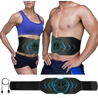 Imagen de HENESE Electroestimulador Muscular Abdominales, Uniflex, Negro, EMS Abdominales Cinturón,Ejercitador del Abdomen/Brazo/Piernas/Cintura