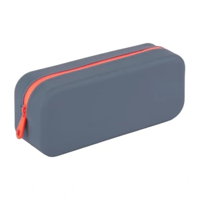 Imagen de APLI 19917 Estuche Escolar de Silicona Bicolor Azul y Naranja, Resistente al Agua, diseño Rectangular Moderno versátil, Collección Neón, tamaño 75x185x55 mm