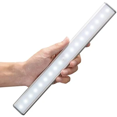 Imagen de MOSTON 18 LED USB Recargable magnético Movimiento Sensor Luces nocturnas,Auto en/apagado Portátil Sin cable,palo en cualquier sitio para armario