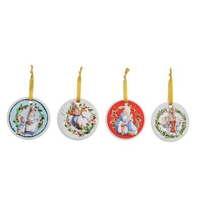 Imagen de Beatrix Potter Juego de 4 Adornos Colgantes Peter Rabbit