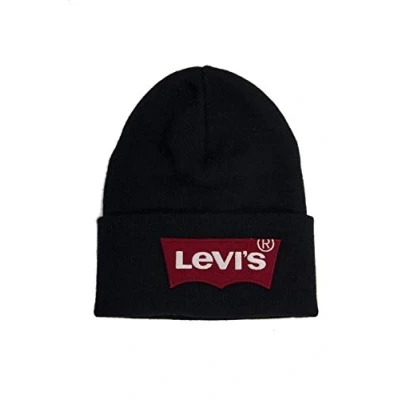 Imagen de Levi&#039;s Oversized Batwing Beanie Gorro de Punto, Azul (Navy Blue 17), Talla única para Hombre