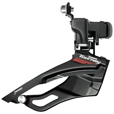 Imagen de Shimano Desviador delantero Tourney FDA073 con pinza superior y tracción inferior, negro, 7 8 velocidades.