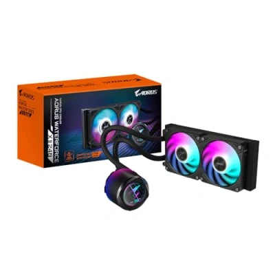 Imagen de GIGABYTE Refrigeración líquida AIO AORUS WATERFORCE X II 240 para CPU 2 Ventiladores ARGB de 120 mm, Pantalla LCD a Todo Color, Mecanismo Bloqueo magnético, Daisy Chain