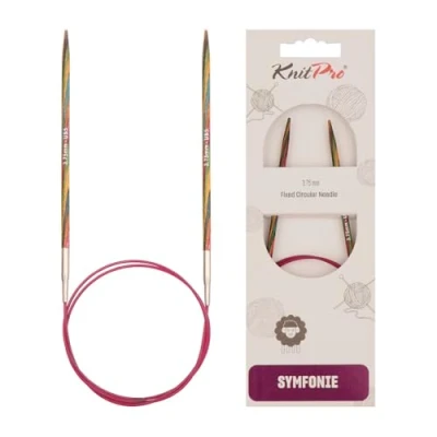 Imagen de KnitPro Symfonie: Agujas de Tejer Circulares fijas: 25 cm x 3,75 mm, Madera Abedul, Multicolor