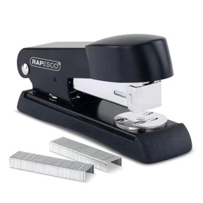 Imagen de Rapesco A52600B3 Minno Grapadora Metálica, Capacidad de 20 Hojas, Usa Grapas 26 y 24/6 mm, Negro