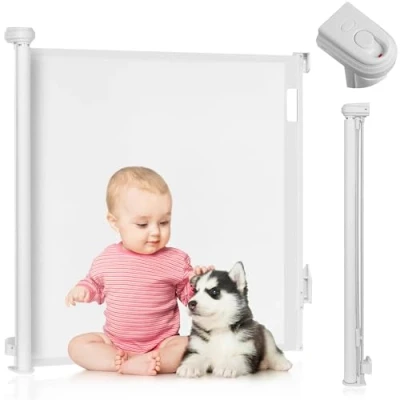 Imagen de LIONELO THEA Puerta de Escalera 85x140 cm Extensible Ajustable Seguridad para Montaje en la Puerta, Pasillo, Apertura hasta 140 cm, Barrera Barandilla Niños