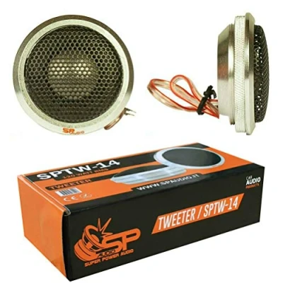 Imagen de SP AUDIO 2 TW 14 Tweeter 2,2&quot; 5,50 cm 55 mm diámetro 120 vatios rms y 240 MAX 4 ohmios de Aluminio Profundidad Reducida 1,00 cm, el par