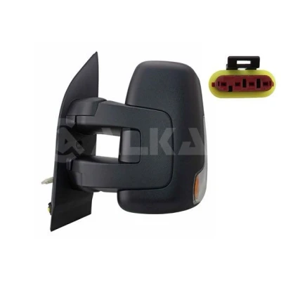 Imagen de espejo retrovisor Alkar 9201250 izquierda manual con sensor de temperatura, gran angular, brazo corto espejo, convexo para vehíc. vo