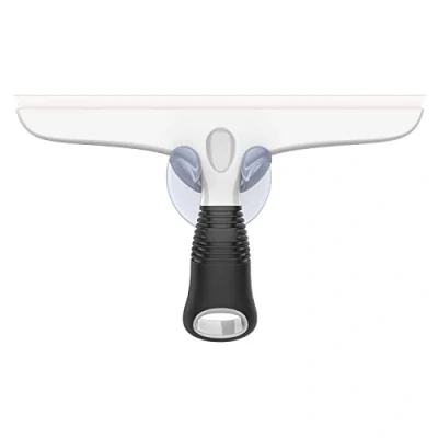 Imagen de MR.SIGA Rasqueta de Silicona Multiusos para Ventana, Cristal, Puerta Ducha, Parabrisas Coche, rasurador Ventana Resistente, Incluye Gancho Ventosa, Blanco y Negro