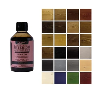Imagen de Littlefair&#039;s Tinte para Madera 250ml Acabado Premium, Fácil de Usar y Limpiar Basado en Agua, Seguro Ecológico Disponible Muchos Colores Color: Roble Francés