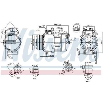 Imagen de NISSENS 890012 Compresor de Aire Acondicionado 7SEU17C 12 PAG 46 R 134 a BMW: 3 Touring, Coupé, Berlina