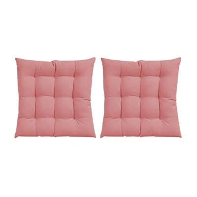 Imagen de GREATOYAR Cojines para Silla y Asiento, Decoración de Asiento Jardín Casa Terraza, Cojín Decorativo con Correas Sujeción, 9 Pespuntes, Fabricado en España, 40 x 3.5 cm, Pack 2, Rosa