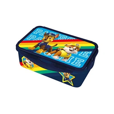 Imagen de Paw Patrol Fiambrera para niños con 2 Inserciones extraíbles, de plástico 4 Cierres Clip, el jardín Infancia, Colegio y Tiempo Libre