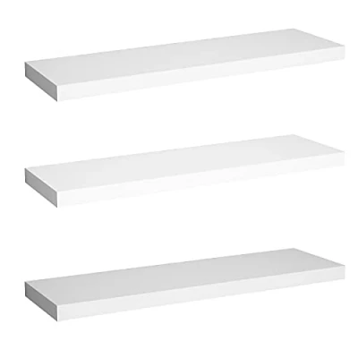 Imagen de WOLTU Estantería de Pared MDF Juego 3 Blanco 110cm RG9316ws