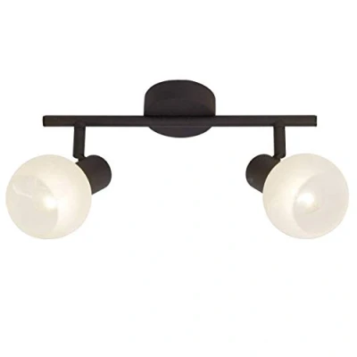 Imagen de BRILLIANT lámpara Gabon spot tube 2flg marrón/blanco alabastro 2x D45, E14, 40W, adecuado para lámparas de caída (no incluidas) Escala a ++ E Cabezas giratorias