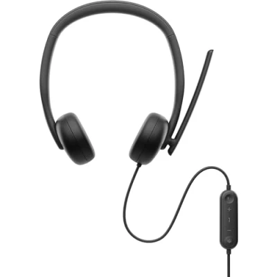 Imagen de Auriculares Dell WH3024, Con Cable, Circumaurales, Micrófono, Cancelación de Ruido Basada en IA, Negro