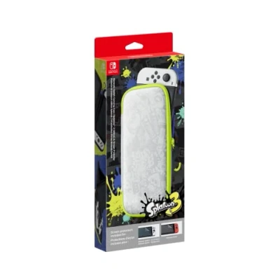 Imagen de Funda Nintendo Edición Splatoon 3, de transporte para Switch y protector pantalla (OLED), Multicolor