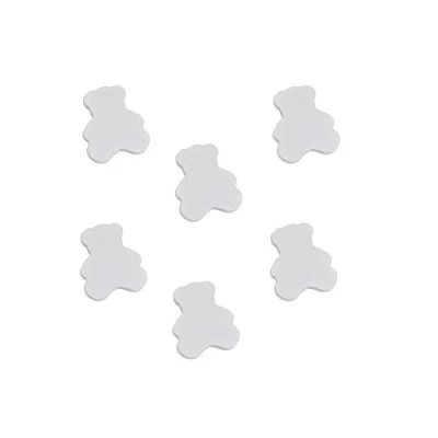 Imagen de 6 un. tirador pomo mueble bebé oso madera lacada blanco 63x54mm