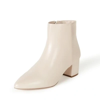 Imagen de The Drop Jessi Botas con Cremallera Lateral y Tacón Ancho para Mujer, Hueso, 38