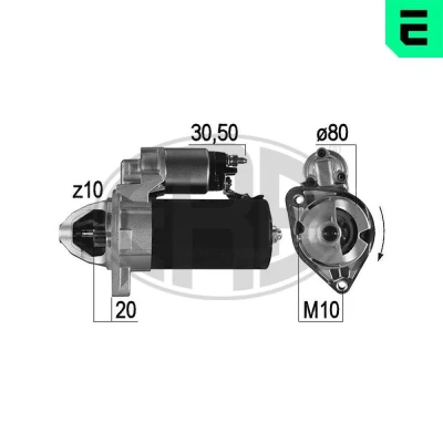 Imagen de ERA 221013A Motor de arranque 12 2,2 10 JEEP: WRANGLER 3