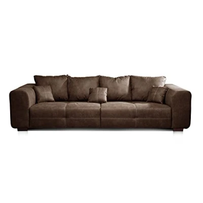 Imagen de CAVADORE Mavericco Big Sofa Love Seats, Microfibra, Marrón