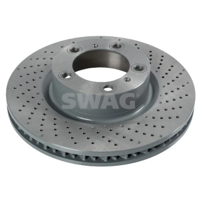 Imagen de SWAG 33 10 5116 Disco de freno Eje delantero, derecha 330 28 5 130 perforado/ventil. int. revestido altamente carbonizado PORSCHE: Boxster, 911 Coupé
