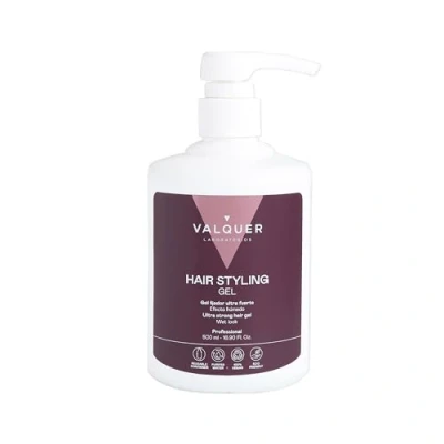 Imagen de Valquer Profesional Gel Fijador Capilar Ultrafuerte. Gomina pelo. Vegano y sin sulfatos. Vegano. capilar. Fijación cabello. Definir peinado 500 Ml
