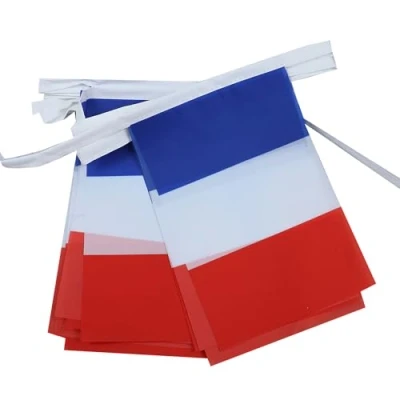 Imagen de AZ FLAG Guirnalda 6 Metros 20 Banderas de Francia 21x15cm Bandera Francesa 15 x 21 cm BANDERINES