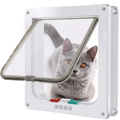 Imagen de Moaobooh puerta para gatos, 4 vías de bloqueo mascotas (XL, hembra)