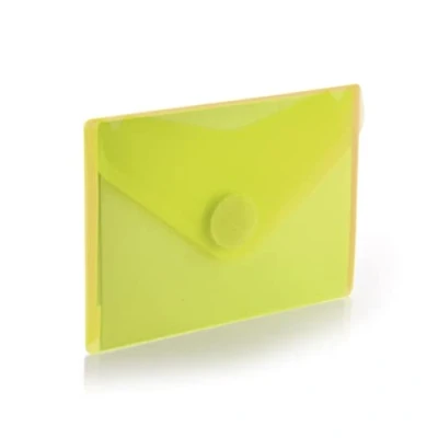 Imagen de Pack 10 Ud. Carpeta Sobre con Cierre de Velcro Tamaño A7 REF 91253 Fotos, Loterías en 5 Colores Classic Translúcidos Textura Soft Touch, 100% Eco by Office Box. (Amarillo)